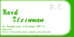mark kleinman business card